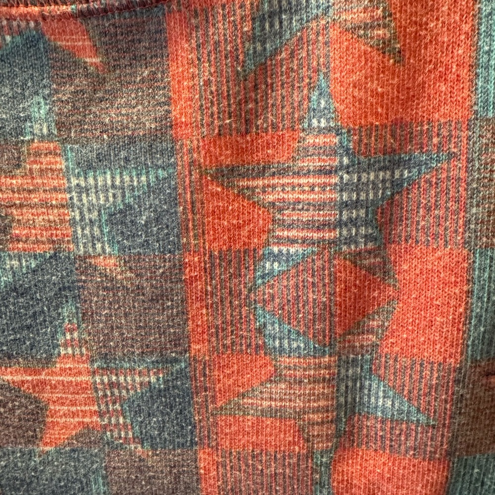 LuLaRoe Red and Blue Short Sleeve Knit Top - Picture 3 of 4